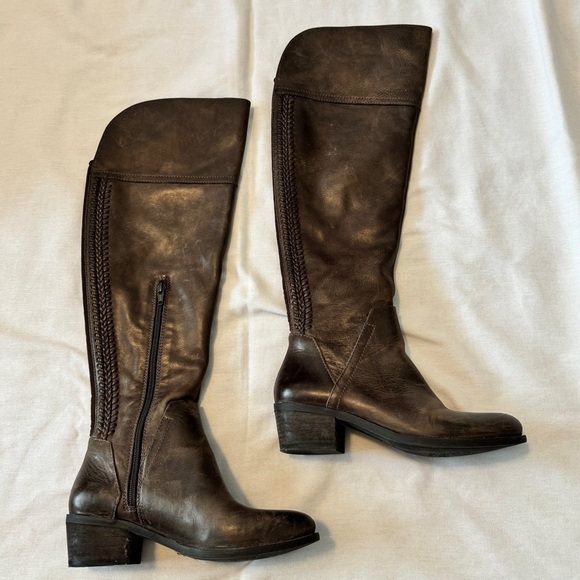 Vince Camuto 7 Bendra Brown Leather Over the Knee Boots ~ Riding Boho - Picture 1 of 7